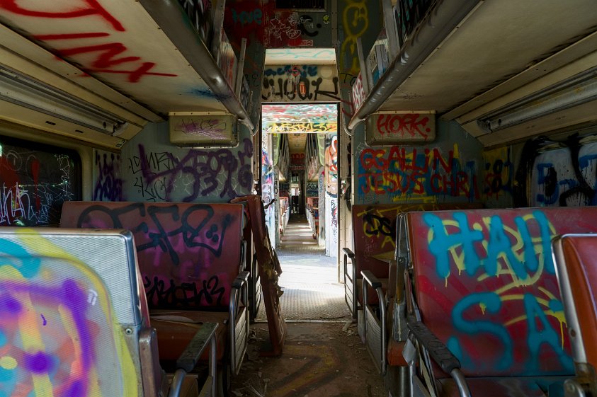 Retired train cars