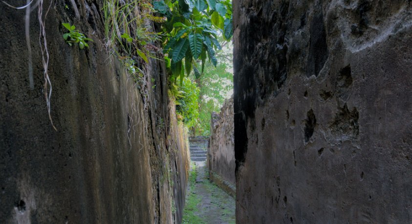 Narrow street at St. Pierre, Martinique