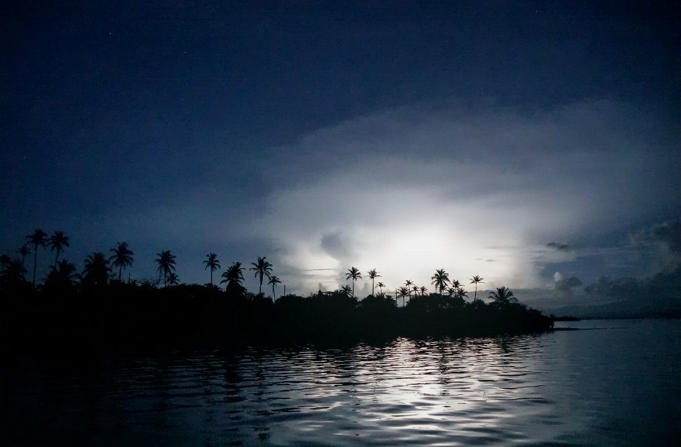 Lightning storm at night