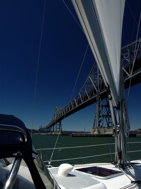Sailing under the Richmond-San Rafael Bridge