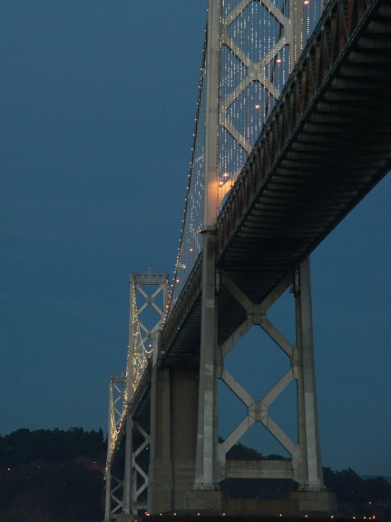 Bay bridge at night